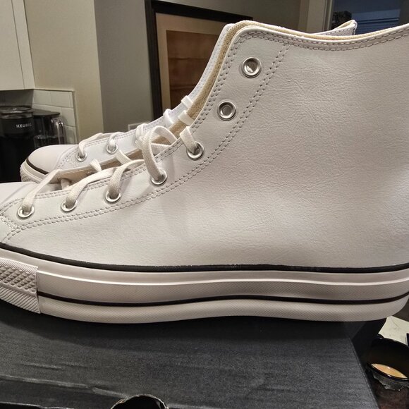Converse All Star 561676C Platform Hi lift Leather White Mens Size 13 NEW - Picture 2 of 11